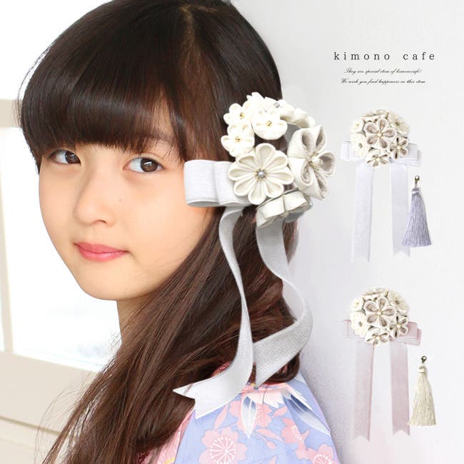 七五三　3歳用セット❗️　黒ベルベット被布　和風テディベアバッグ　リボン髪飾り 七五三 3歳用セット❗️ 黒ベルベット被布 和風テディベアバッグ