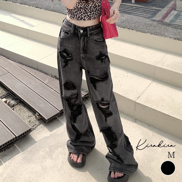 y2k opium black denim flare pants grunge - メルカリ