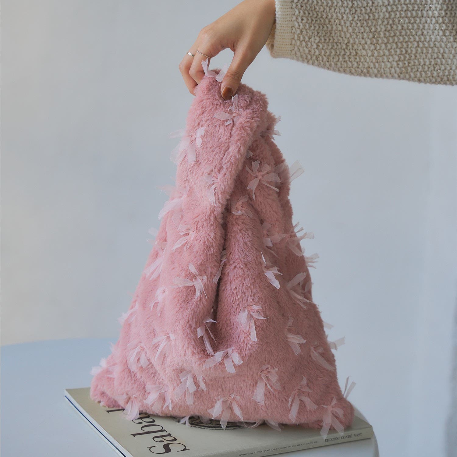 リボン×ファーバッグ［B1605］[品番：KO000014966]｜KOBE LETTUCE