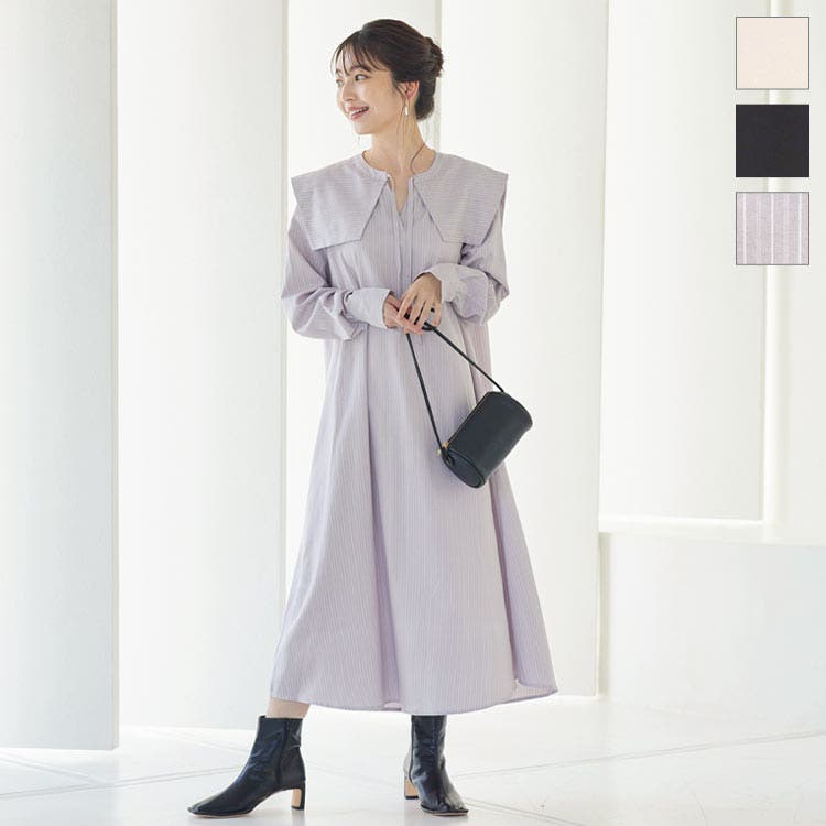 セーラーカラーワンピース レディース ロング丈[品番