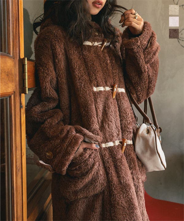 ファーフリースダッフルコート ファー フリース[品番：KO000015686