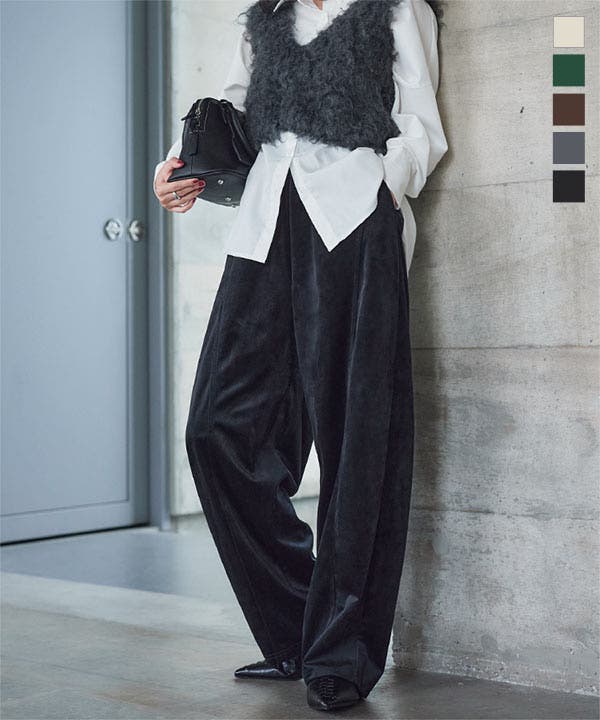 バレルレッグベロアカーブパンツ［M4138］[品番：KO000014832]｜KOBE