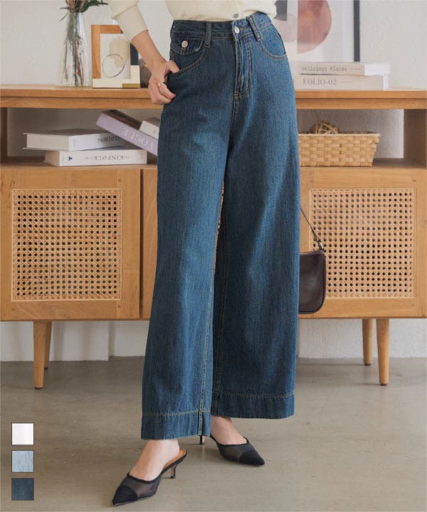 バギーデニムパンツ［M4268］デニム パンツ ボトムス[品番