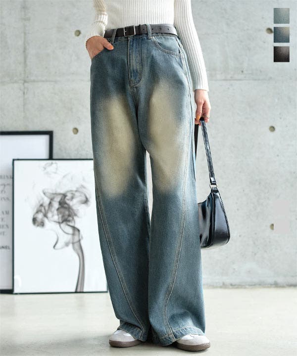 圧倒的着痩せカーブデニムパンツ［M4288］ 圧倒的着痩せ カーブ[品番