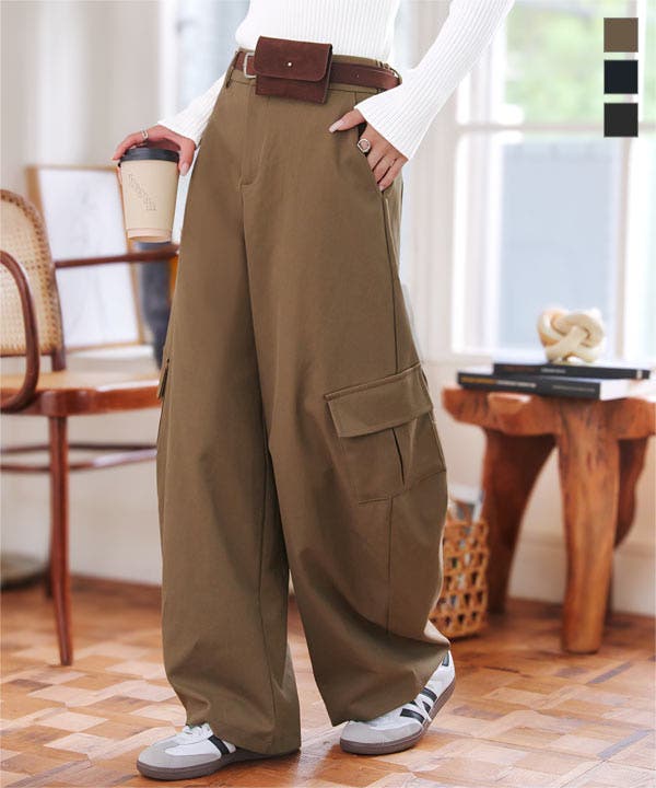 ミニポーチベルト付きカーゴカーブパンツ［M4301］ ミニポーチベルト