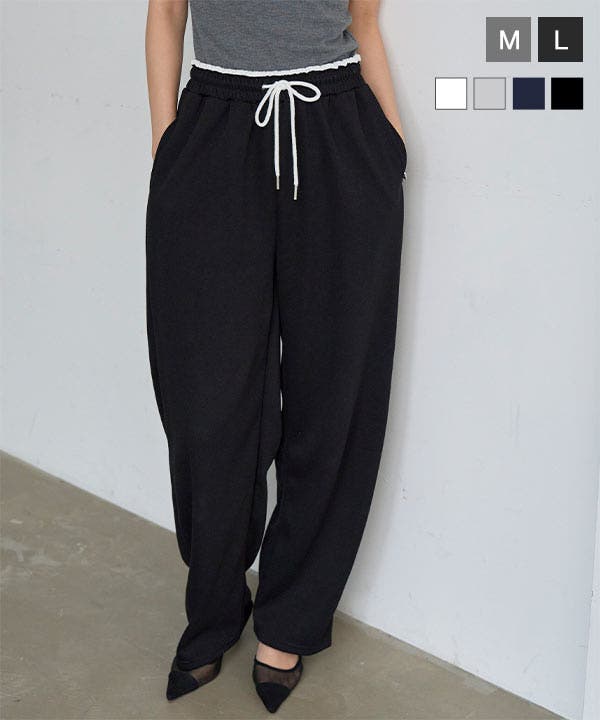 M L ウエストバイカラースウェットパンツ［M4386］[品番：KO000016148