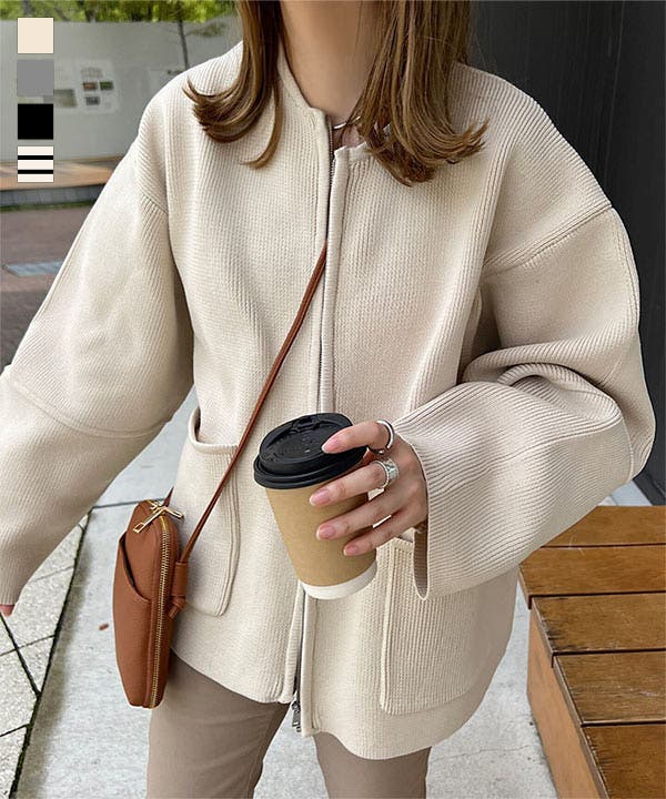 ランタンスリーブニットジャケット［N1118］[品番：KO000014820]｜KOBE