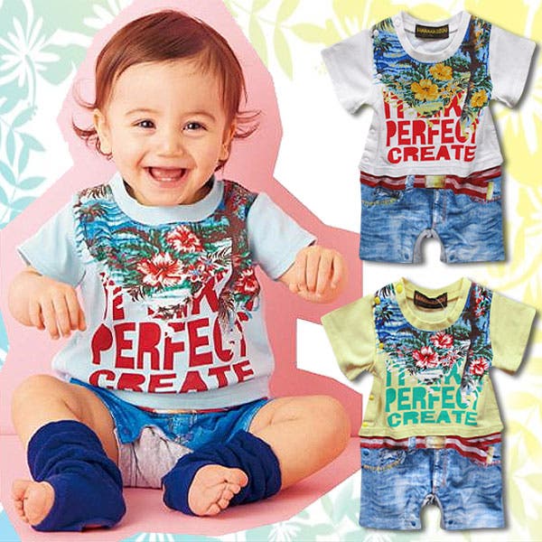 オトバナ　おとばな　子供服 バンダナ 重ね着風 デニム[品番：BNNK0001409]｜子供服バナナ小僧