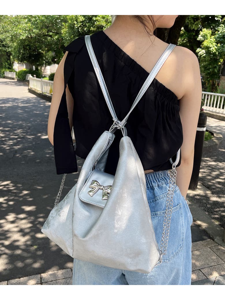 【初売り】 シルバー 2way ショルダーバッグ[品番：LFTW0000349]｜SHOPLIST トートバッグ