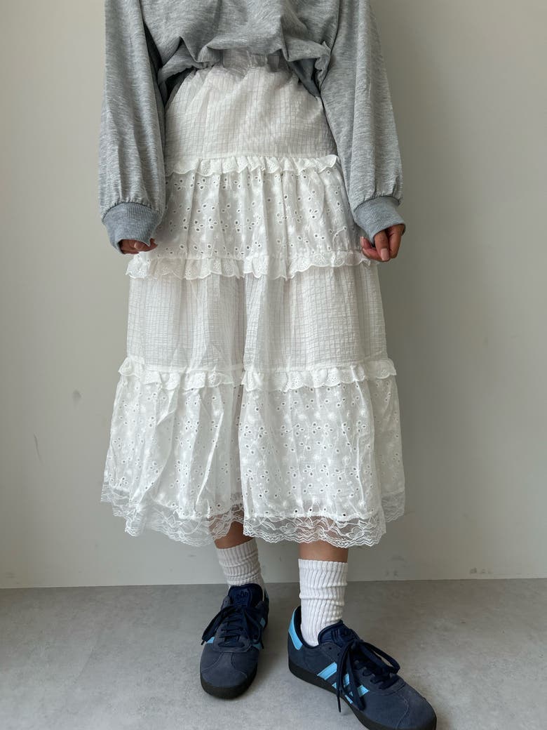 話題の人気 フリル ロングスカート[品番：LFTW0000714]｜SHOPLIST レース スカート