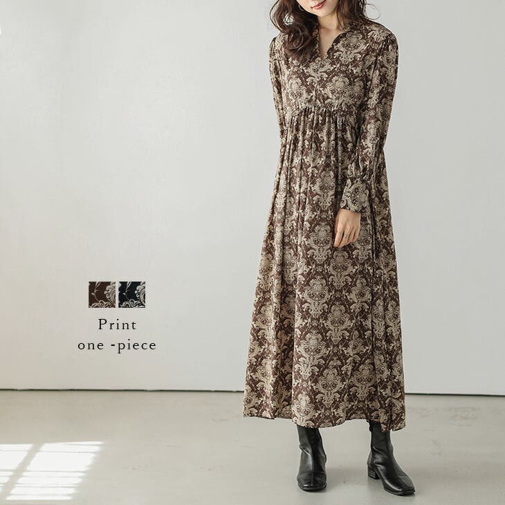 【極美品】PG89 パームツリー柄 ワンピース ワンピース 総柄 クラシカル[品番：LGMW0005670]｜La-gemme（ラジェム