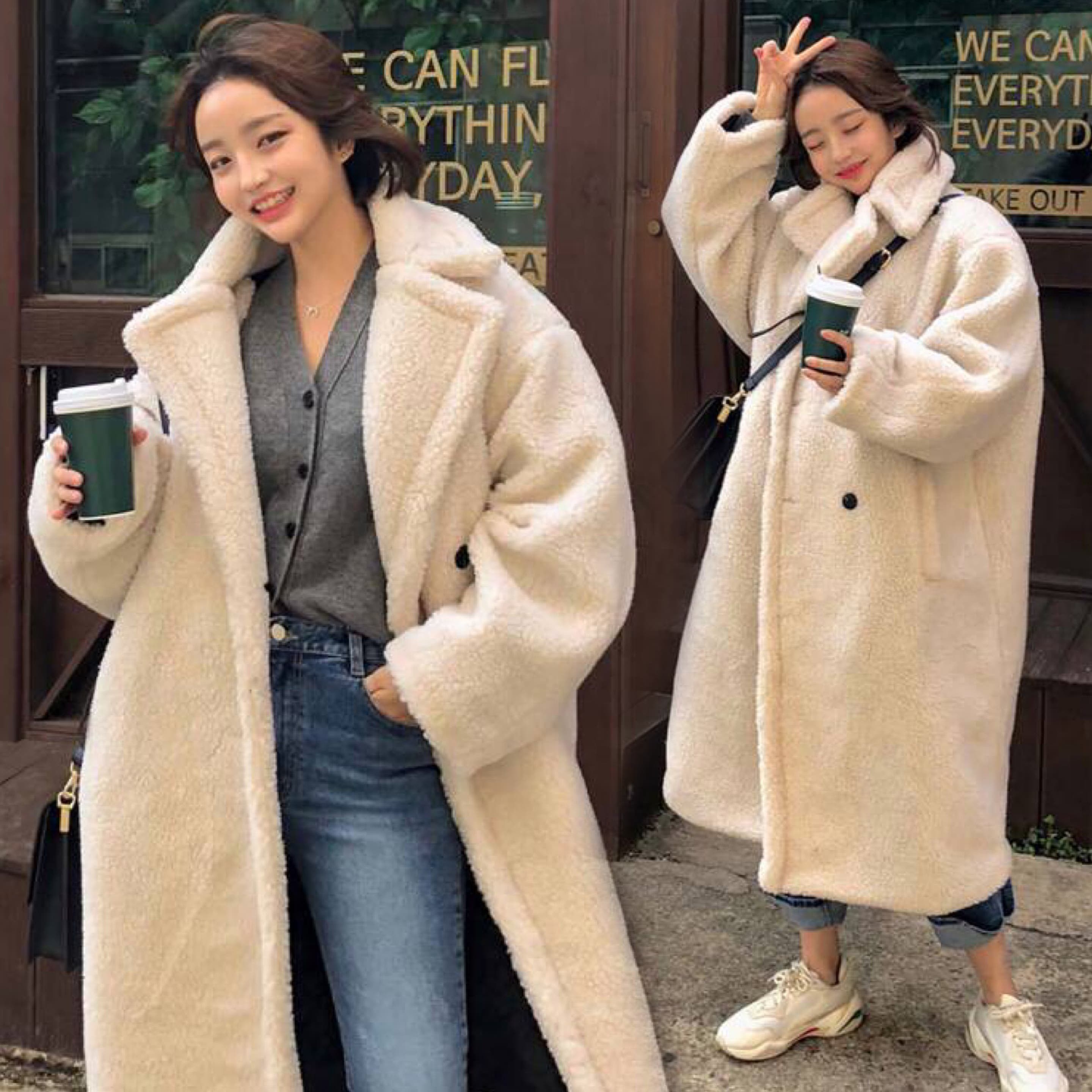 韓国ファッション ボアコート ロング[品番：LBLW0001167]｜La Bella