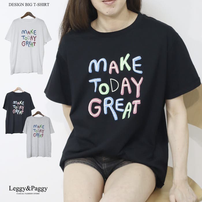 英字ロゴ ビッグTシャツ 半袖Tシャツ ロゴT Tシャツ半袖[品番