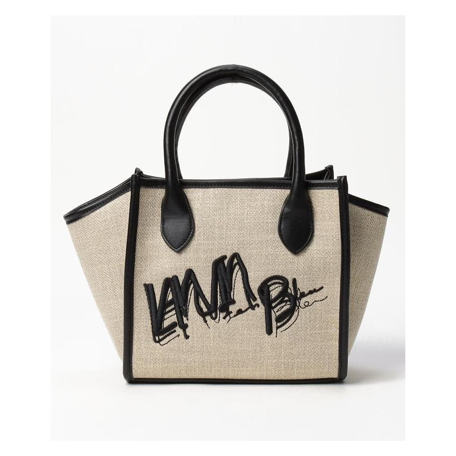 LANVIN　トートバッグ　ゴールド　マーク刺繍　スタイリッシュ　軽量　チャーム 104587912817829515452022091603