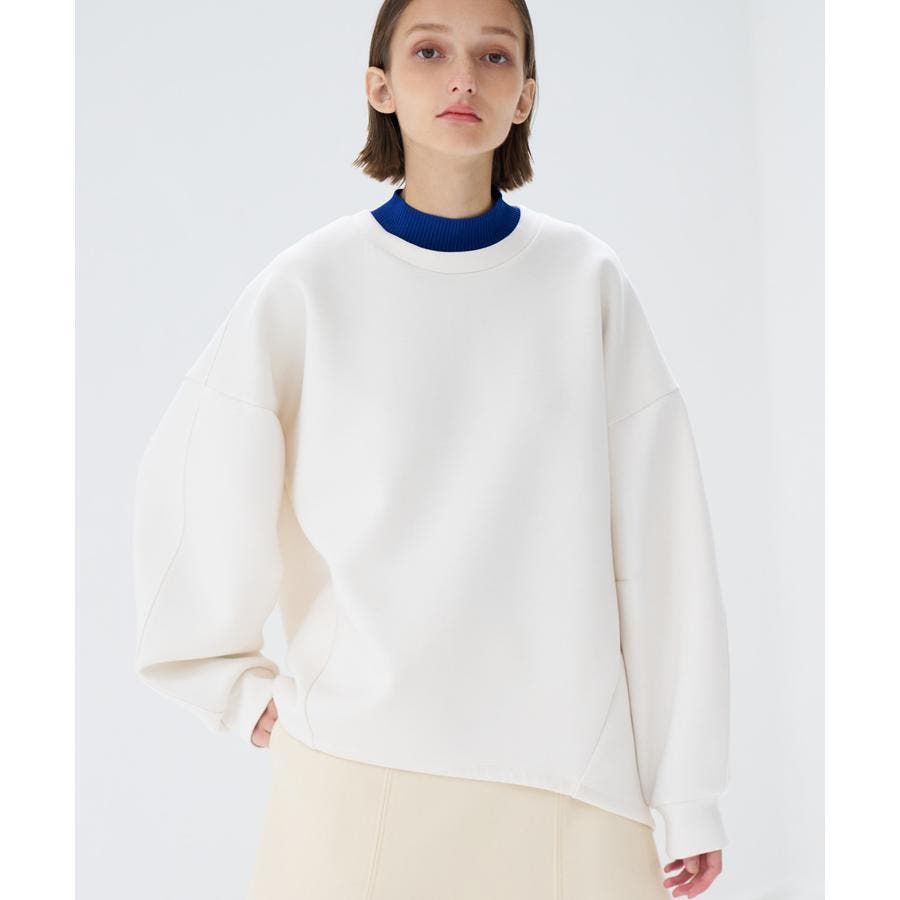 ランバンオンブルー　フリルダンボールカットソー スウェットプルオーバー LANVIN en Bleu - ランバンオンブルー フリルダンボールカットソー