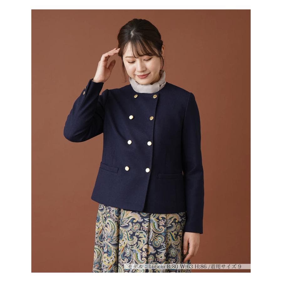 ノーカラーダブルジャケット[品番：LAVW0012658]｜Leilian（レリアン 