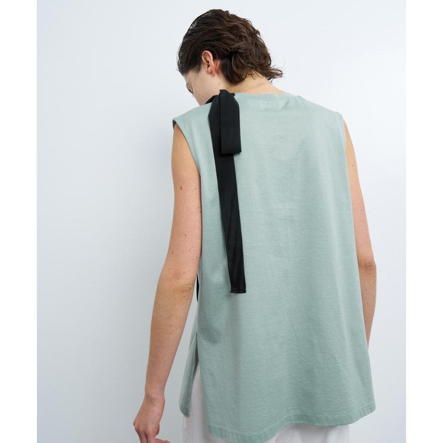 ノースリーブリボンカットソー[品番：LAVW0016023]｜LANVIN en Bleu 