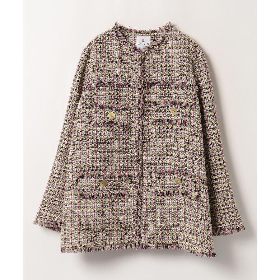 LANVIN ノーカラー シアージャケット  美品 2wayシアーテーラードジャケット | LANVIN en Bleu (Women