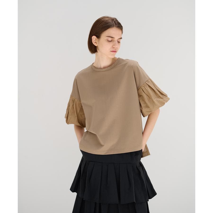 LANVIN en Bleu ネイビー フリルスリーブ トップス 38 フリルスリーブカットソー|LANVIN en Bleu | LANVIN en Bleu