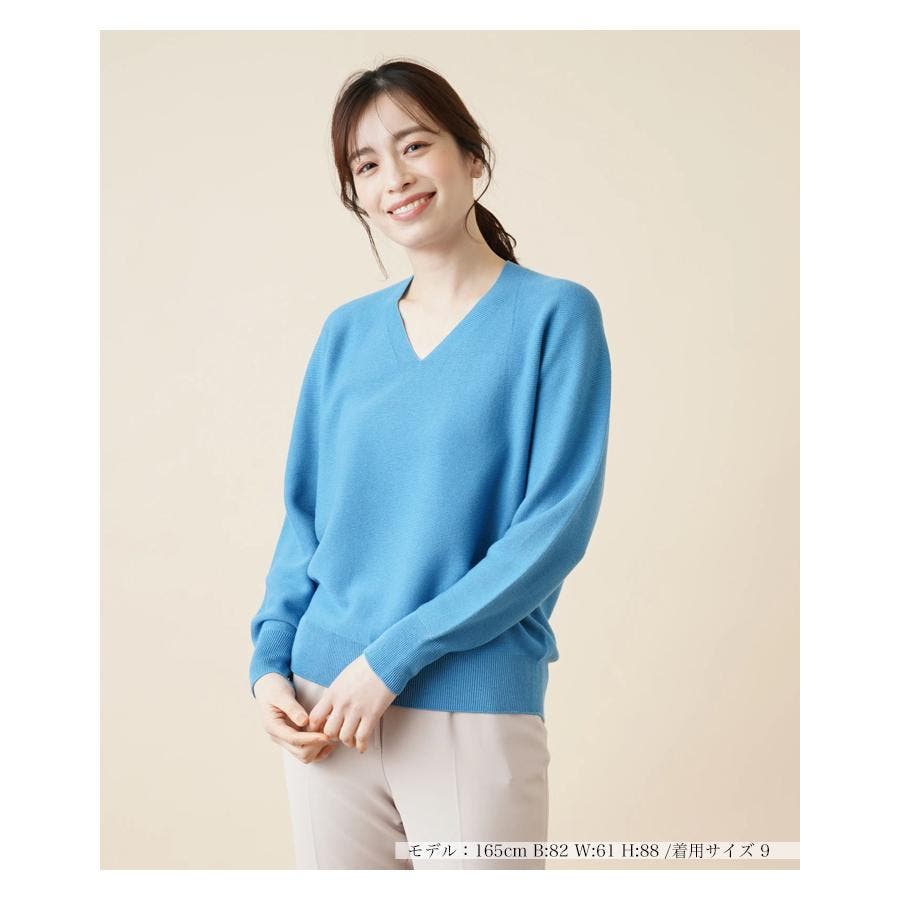 青 Vネック リバーシブル　トレーナーセーター　ランバン　レディースML Vネックシアーカーディガン|LANVIN en Bleu | LANVIN en Bleu