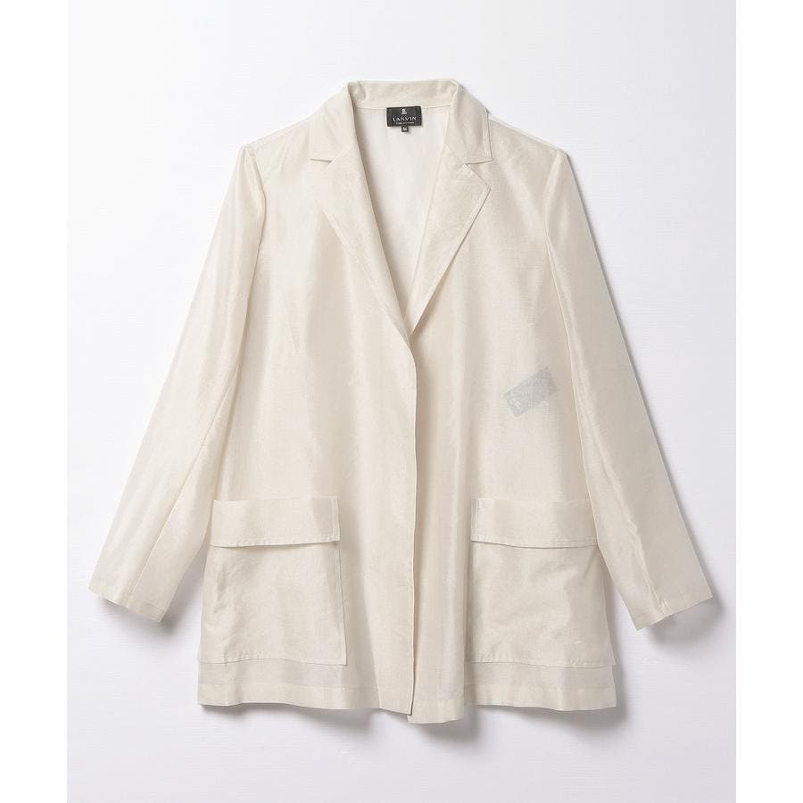LANVIN ノーカラー シアージャケット  美品 2wayシアーテーラードジャケット | LANVIN en Bleu (Women