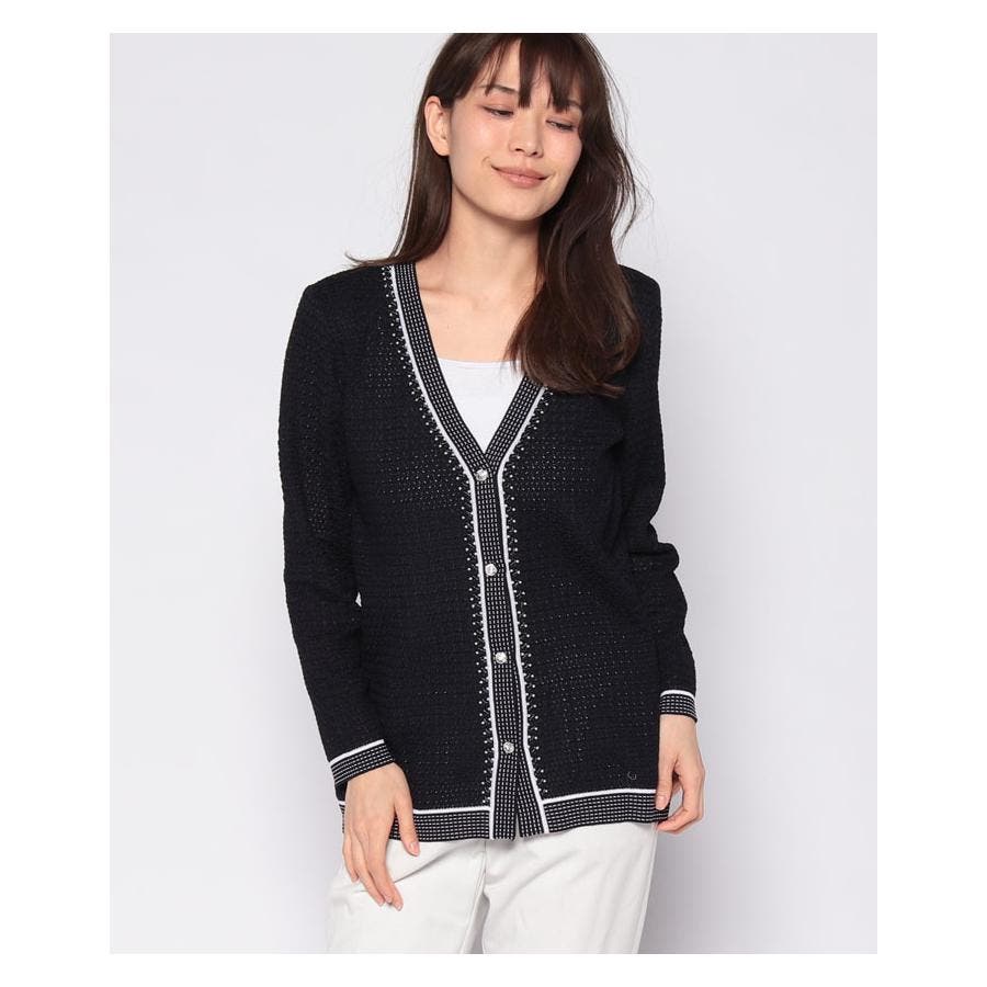 刺繍Vネックカーディガン[品番：LAVW0008334]｜Leilian（レリアン）のレディースファッション通販｜SHOPLIST（ショップリスト）