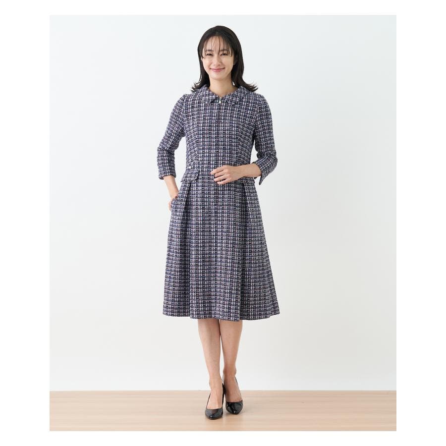 レリアン ツイード ワンピース ロングワンピース ツイードワンピース ツイード風フレアワンピース | Leilian (Women)/レリアン | 三越伊勢丹