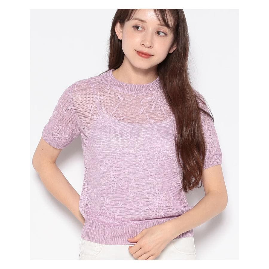 フラワー刺繍ニットプルオーバー[品番：LAVW0006236]｜Leilian