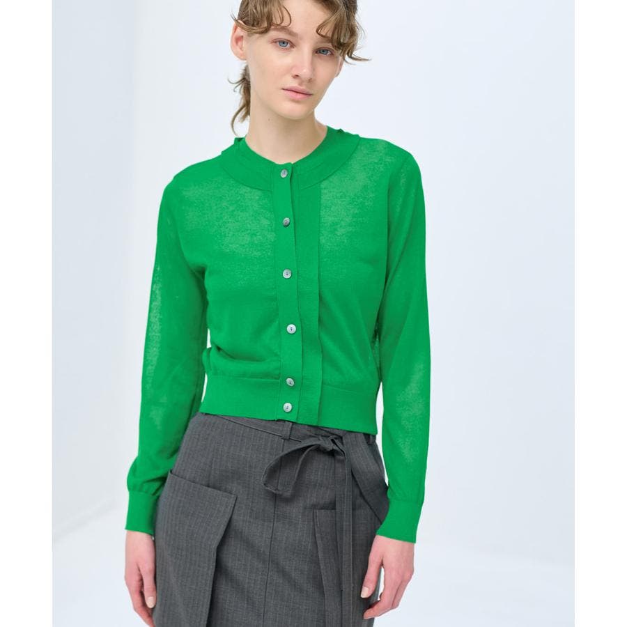 LANVIN en Bleu ビックカラーニットカーディガン ジャケット 38