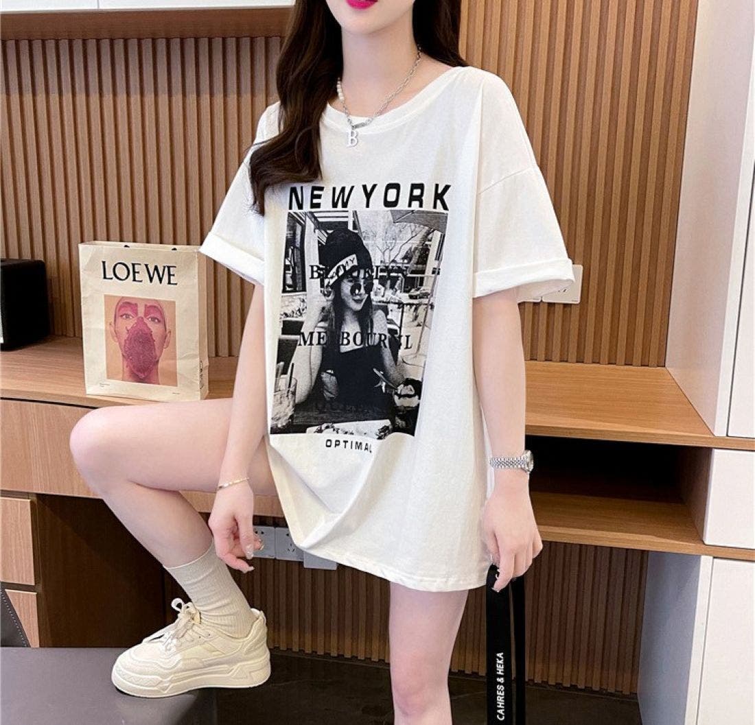ギター女性プリント Tシャツ ブラウン系 9fac0bf343eb0ca5ae3ff610feb0d9