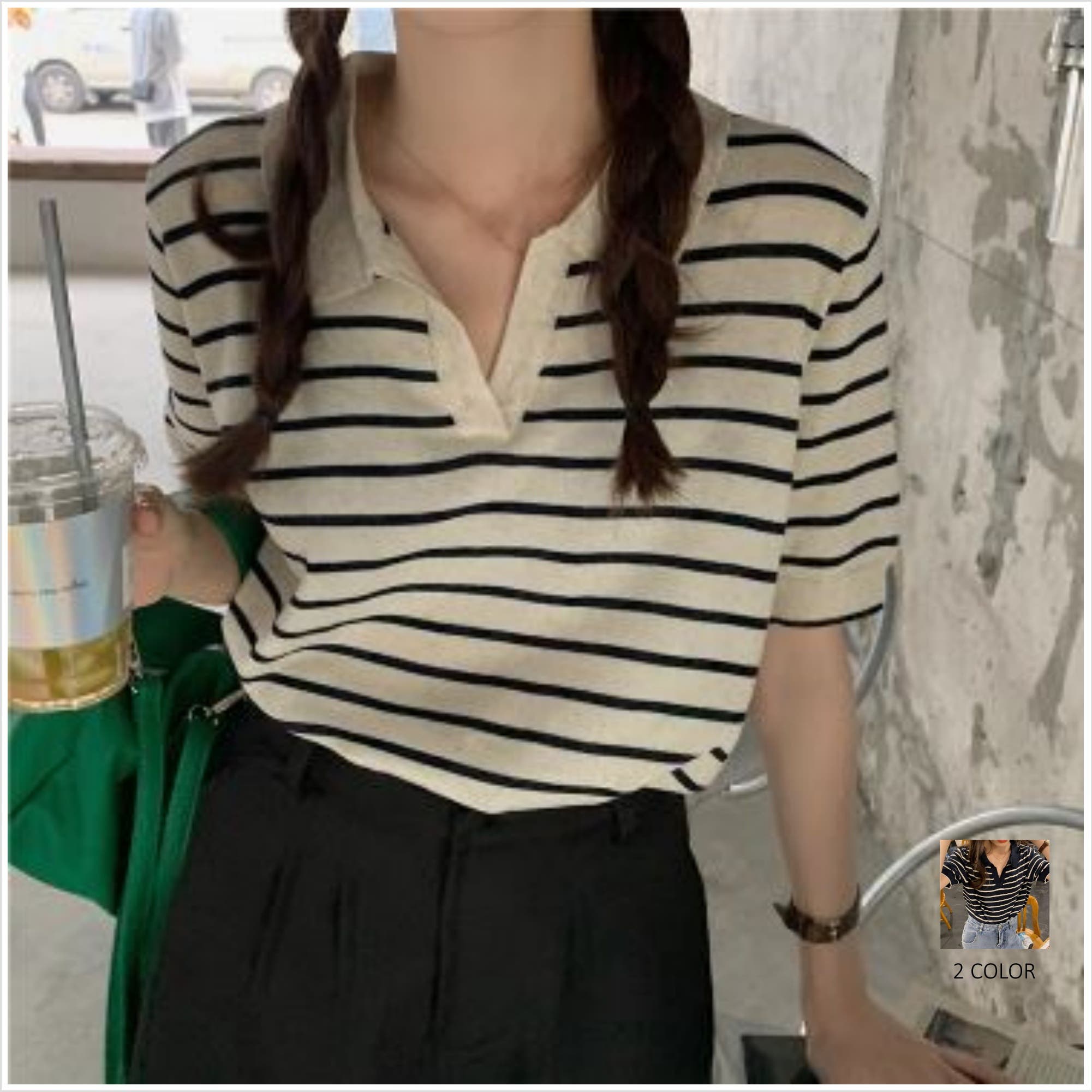 ルーズ サマーニット トップス ボーダー 半袖 韓国 夏 cr9897 bf8b517c6952ecb4f90ee08355b9d7