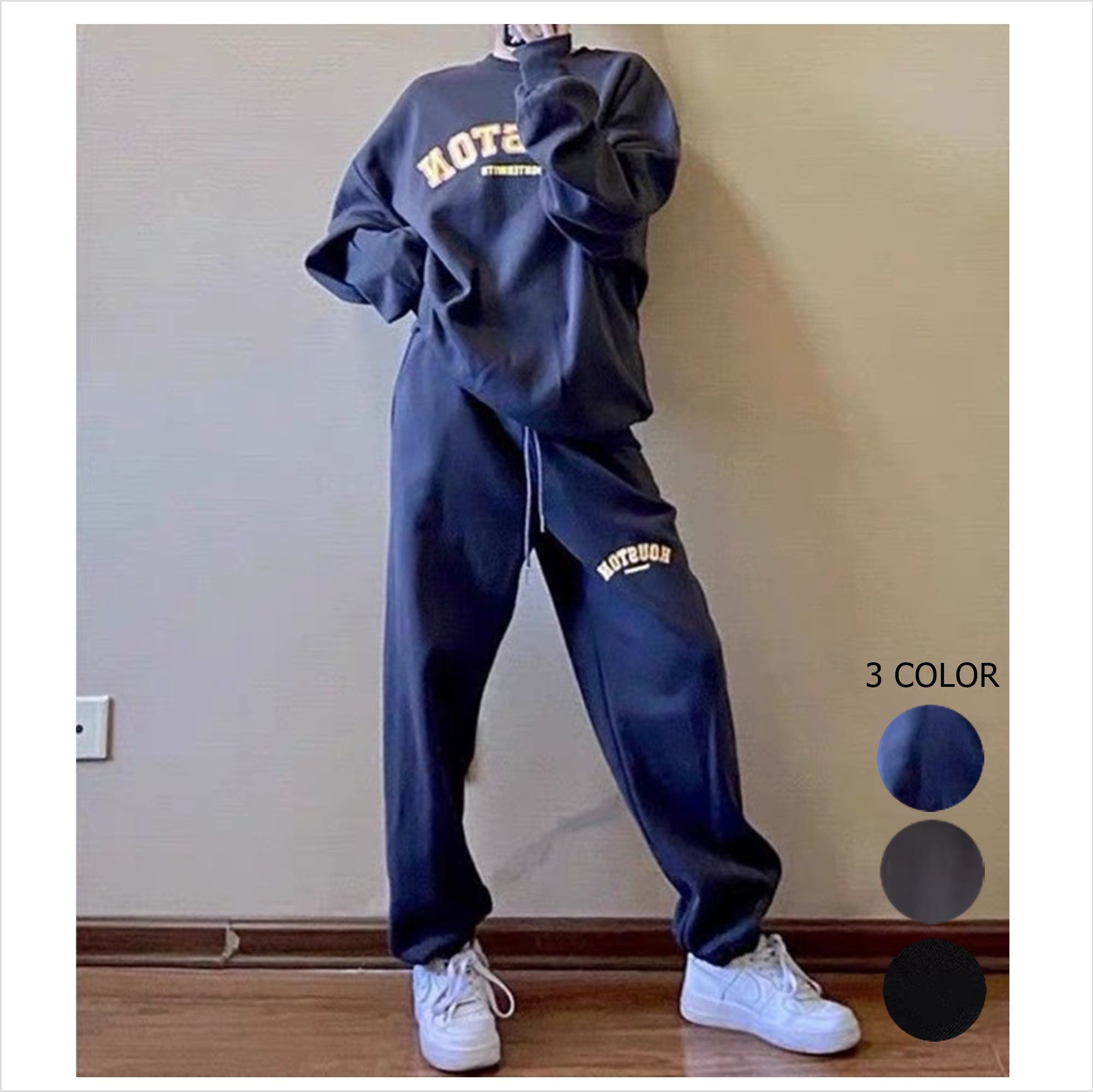 裏起毛ストリートリラックスセットアップ ストリート HIPHOP[品番