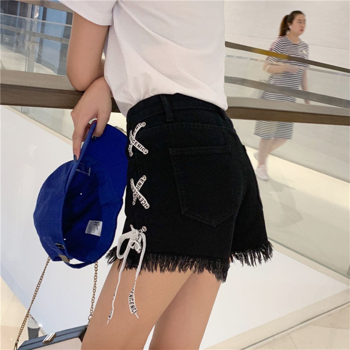 サイドレースアップショートパンツ[品番：LPSW0009594]｜LETee