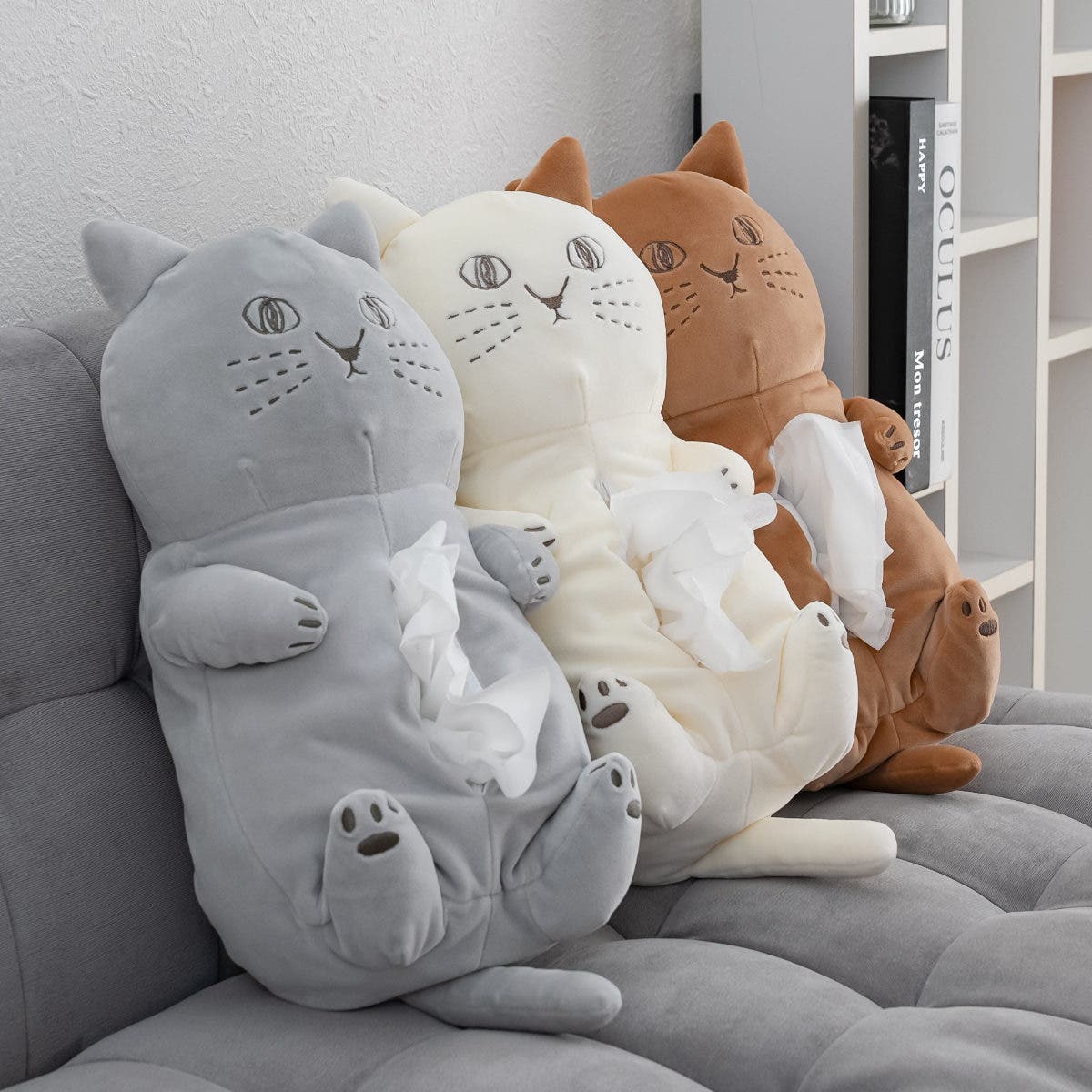 ティッシュケース にゃふにゃふ ネコ[品番：KRFH0049656
