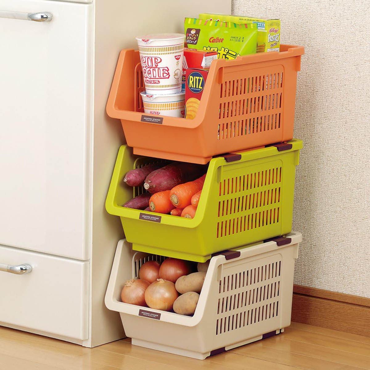 イマン　イヴ　木ブタストッカー 野菜ストッカー スリムストッカー じゃが玉ストッカー[品番