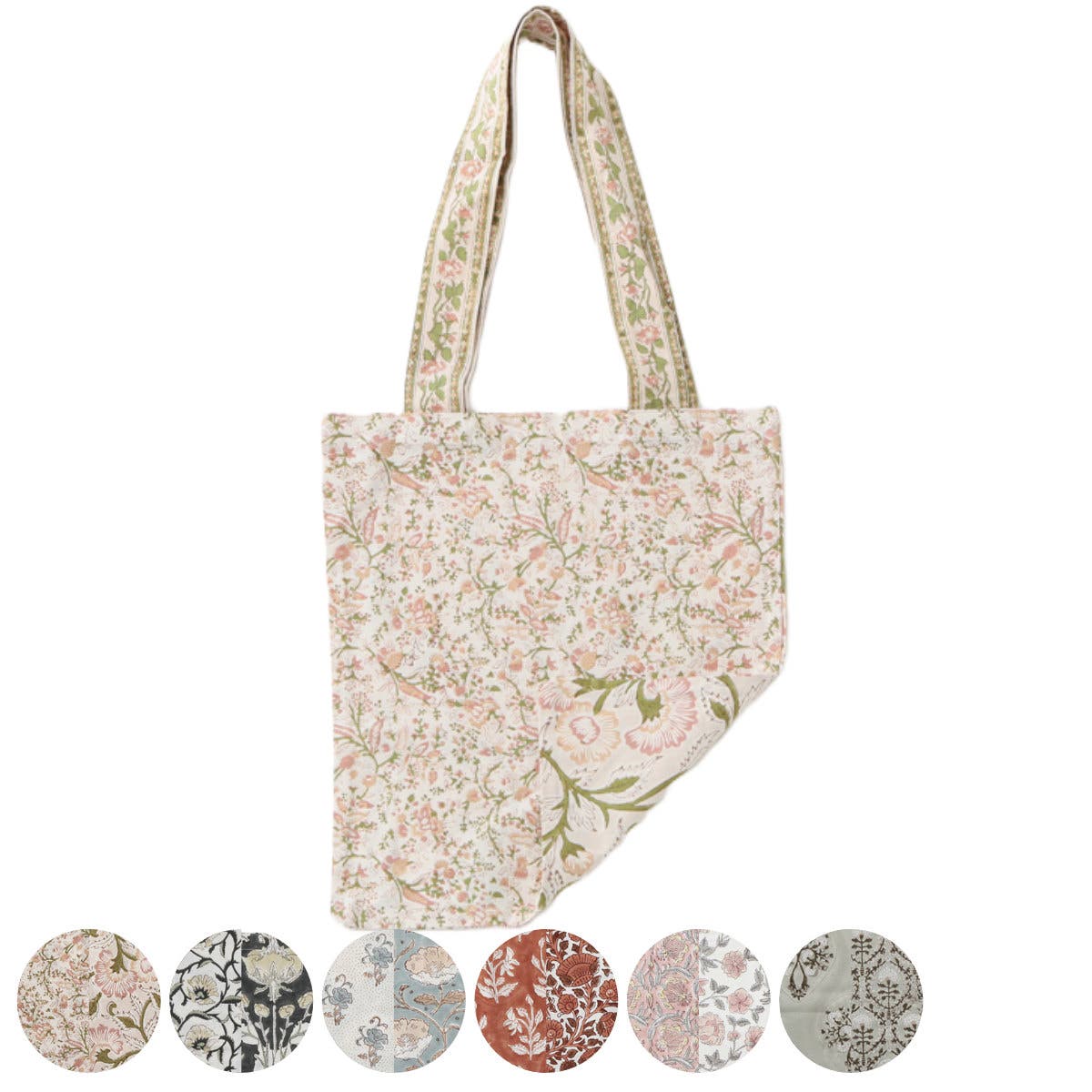 トートバッグ ブロックプリント 花柄[品番：KRFH0027440]｜livingut