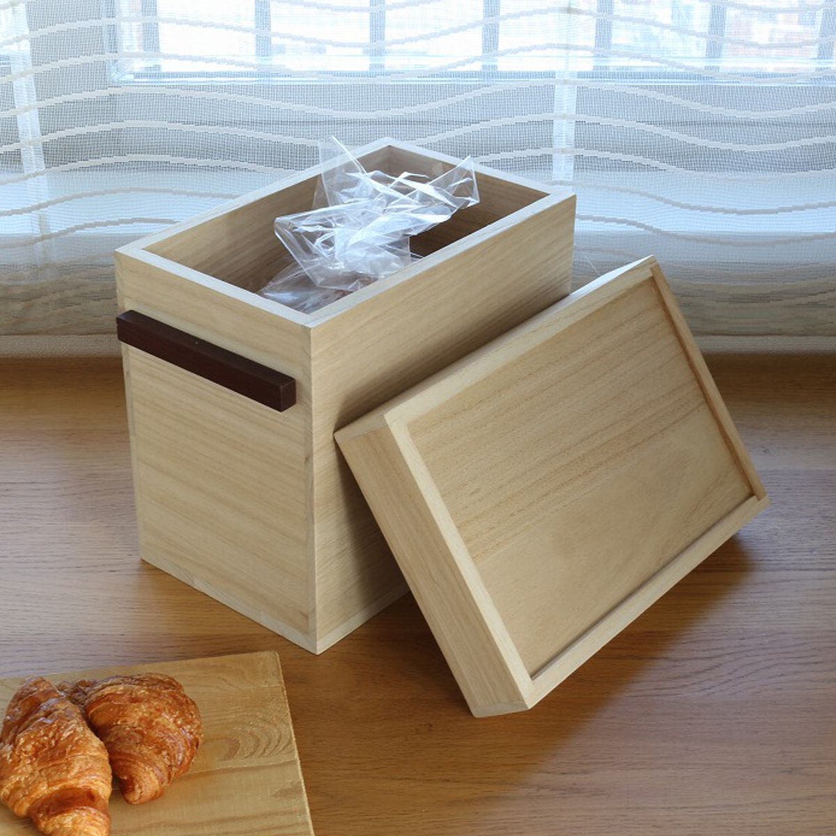 ブレッドケース　パンケース　保管庫　天然木　パイン材 オシャレケース ブレッドケース パンケース 収納 ワイド 木製 おしゃれ 北欧