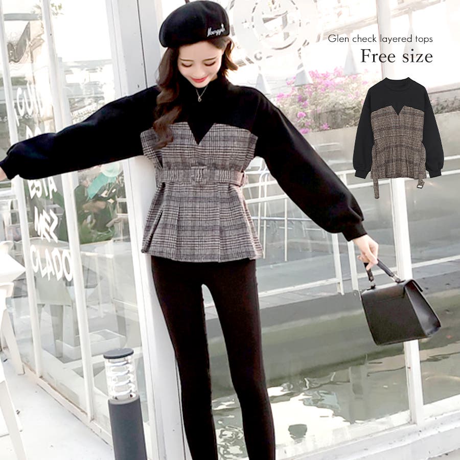 トップス レディース グレンチェック[品番：ZI000003246