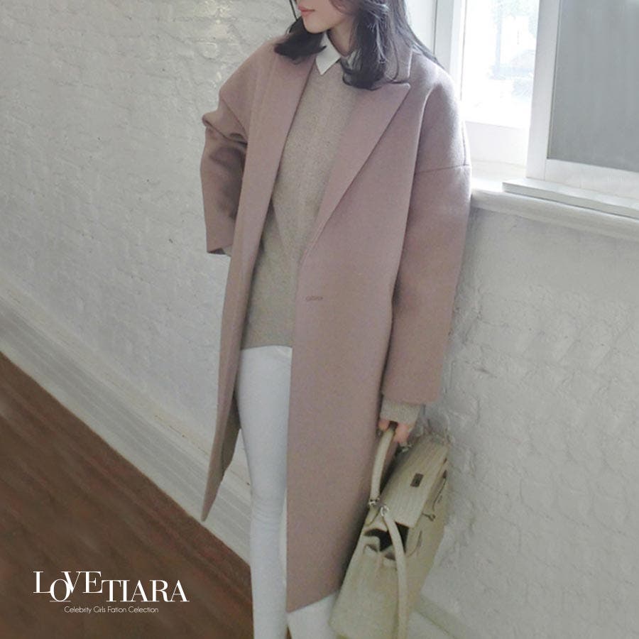 2016冬新作 くすみピンクチェスターコート（2016冬コート 2016アウター