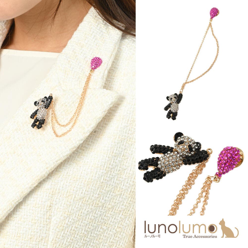 ブローチ ダブルチェーンブローチ レディース[品番：LNLA0009082