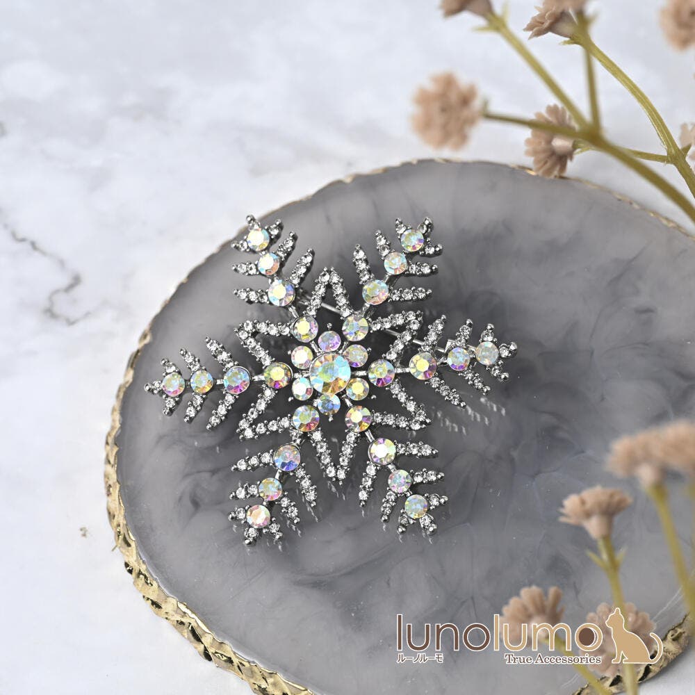 Rene ルネ 雪の結晶モチーフ ブローチ 243651-243651_01.jpg