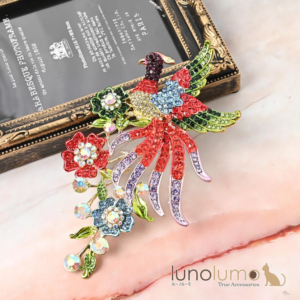 ブローチ 鳳凰 花[品番：LNLA0010519]｜lunolumo（ルーノルーモ