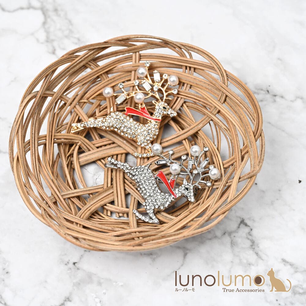 クリスマス ブローチ トナカイ[品番：LNLA0010688]｜lunolumo