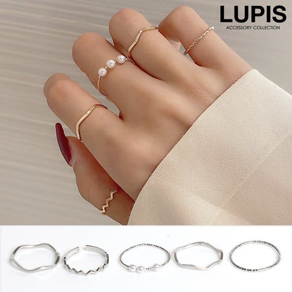 5点セット】シンプルリングセット[品番：LPSA0003832]｜LUPIS（ルピス