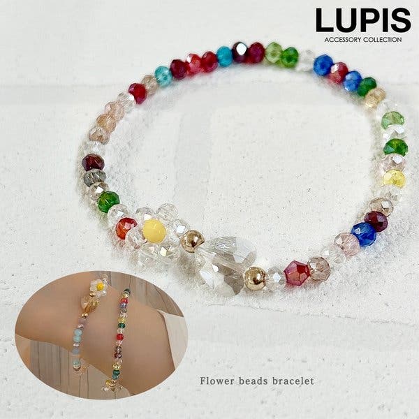 フラワー×ハートビーズブレスレット [品番：LPSA0004657]｜LUPIS