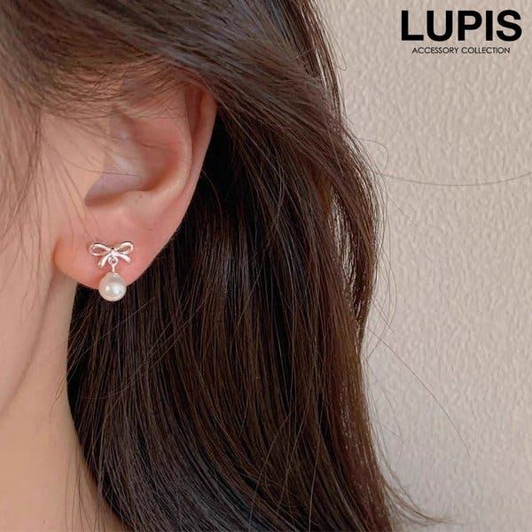 S925ポスト】リボン×パールピアス[品番：LPSA0005817]｜LUPIS（ルピス