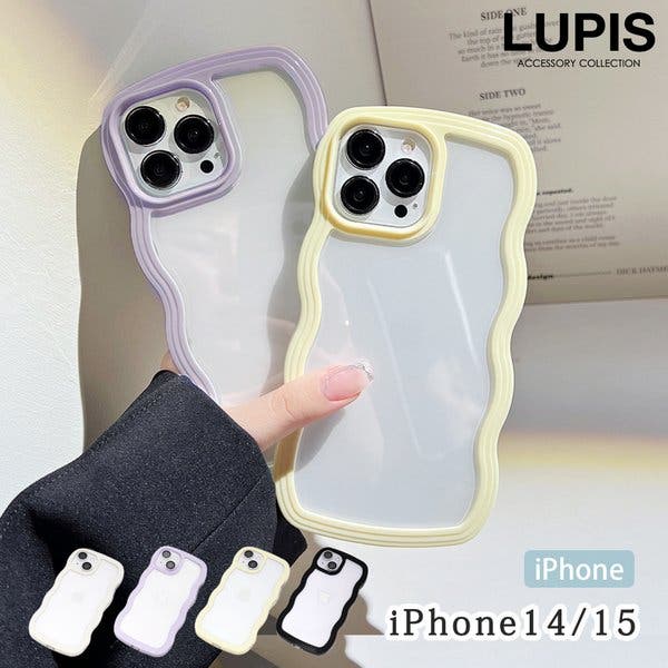 ウェーブラインクリアiPhoneケース【iPhone14・iPhone15】[品番
