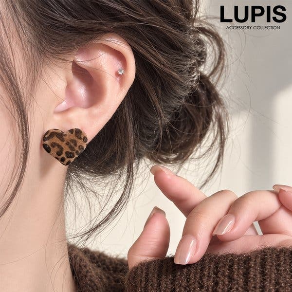 レオパード柄ハートピアス[品番：LPSA0006184]｜LUPIS（ルピス
