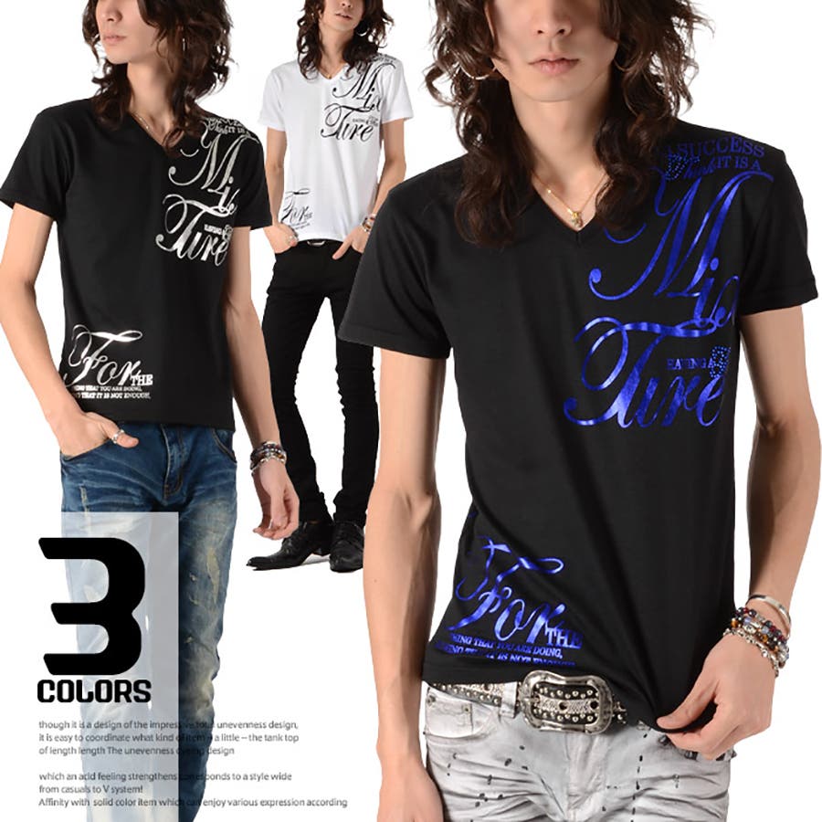 V系 ヴィジュアル系 メンズTシャツお兄系[品番：LU000003858