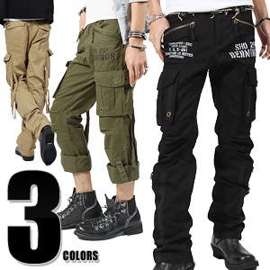 カーゴパンツ メンズ V系 ワイドパンツ モード系 ワイドカーゴ